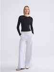 Women's Wide-Leg Sweatpants with Gray Elastic Waistband