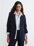 Navy Crepe Women's Blazer Jacket