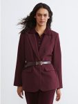 Burgundy Crepe Women's Blazer Jacket
