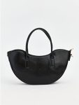 Black Faux Leather Women's Shoulder Bag