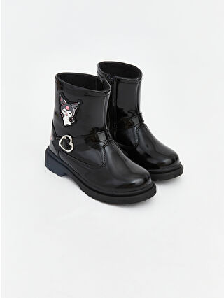 Black Kuromi Print Girl Baby Boots