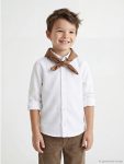 White Basic Long Sleeve Boys' Shirt