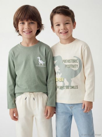 Green Dinosaur Print Boys' T-Shirt 2-Pack