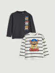 Beige Paw Patrol Printed Boys' T-Shirt 2-Pack