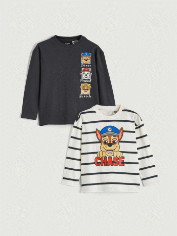 Beige Paw Patrol Printed Boys' T-Shirt 2-Pack