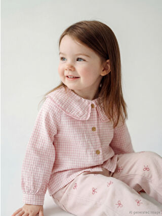 Ecru Baby Collar Girl Baby Shirt