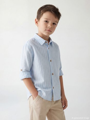 Blue Long Sleeve Striped Boys' Shirt