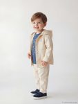 Beige Hooded Boy Baby 3-Piece Set