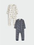 Ecru Bicycle Neck Printed 2-Pack Baby Boy Romper