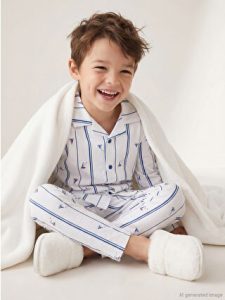 White Collar Shirt Boys' Pajama Set