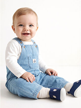 Indigo Baby Boy Denim Overalls and T-Shirt Set
