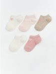 Beige Baby Girl Sock Booties 5-Pack