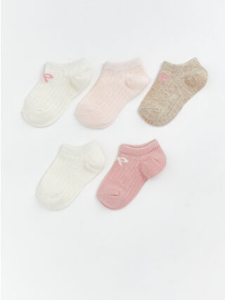 Beige Baby Girl Sock Booties 5-Pack