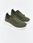 Haki Mesh Detail Boys' Sports Shoes