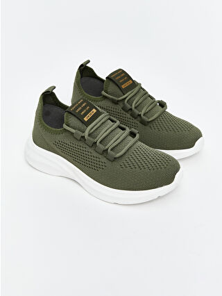 Haki Mesh Detail Boys' Sports Shoes