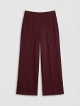 Burgundy Elastic Waist Wide Leg Women's Sweatpants