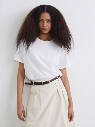 White Bicycle Neck Women's T-Shirt