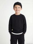Black Long Sleeve Crew Neck Boys T-Shirt