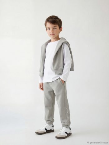 Gray Elastic Waist Boys' Sweatpants