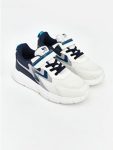 White Lace-Up and Hook-and-Loop Boys' Sports Shoes