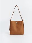Brown Suede-Look Women's Shoulder Bag