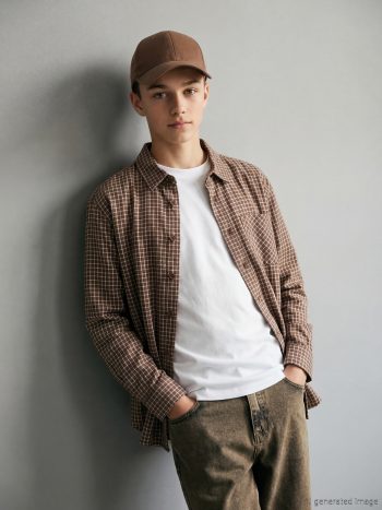 Brown Checkered Boys' Shirt