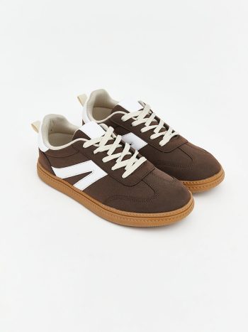 Brown Lace-Up Boys' Sneakers