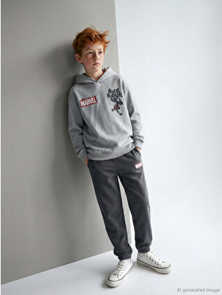 Gray Spider-Man Print Boys' Tracksuit Set