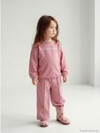 Pink Bike Neck Print Girl Baby Sweatshirt and Jogger Pants Set