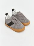 Anthracite Suede-Look Boys' Pre-Walking Sneakers