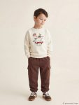 Brown Elastic Waist Boys' Cargo Jogger Pants