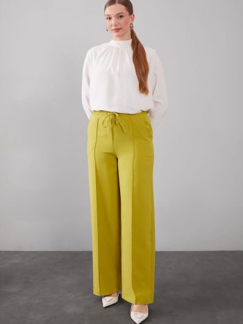 Elastic Waist Rib-Stitched Trousers