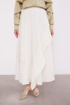 Ecru Pleated Detail Skirt