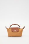 Gold Leather Flap Detail Handbag