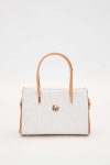 Cream Fabric-Look Handbag