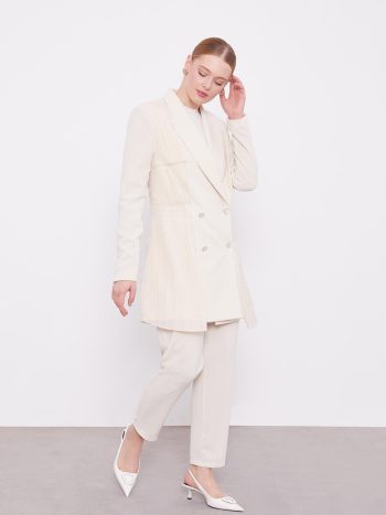 Stone Pleated Chiffon Jacket Set