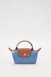 Blue Leather Flap Detail Handbag