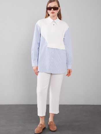 Blue Thin Striped Shirt