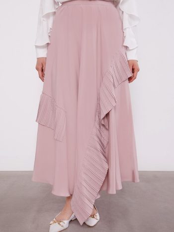 Pleated Detail Powder Skirt