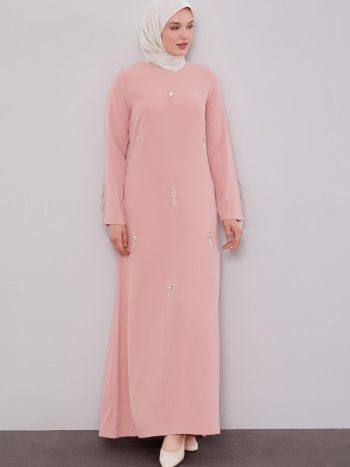 Powder Stone Embellishment Detailed Dress