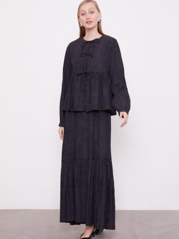 Black Bow Detail Jacket Dress