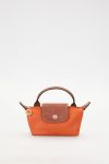 Orange Leather Flap Detail Handbag