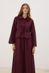 Burgundy Embroidered Thin Jacket