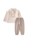 Organic Embroidered Muslin Set 1-7 Years Natural