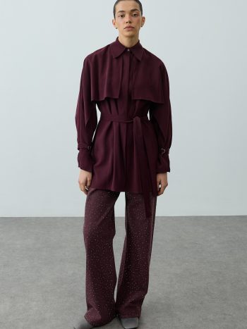 Pelerinli Gömlek Mürdüm