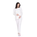 Baby Mom Anne Pijama Takımı Düğmeli Modelli Yaka Uzun Paça Uzun Kol