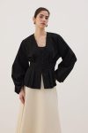 Black Pleated Short Jacket