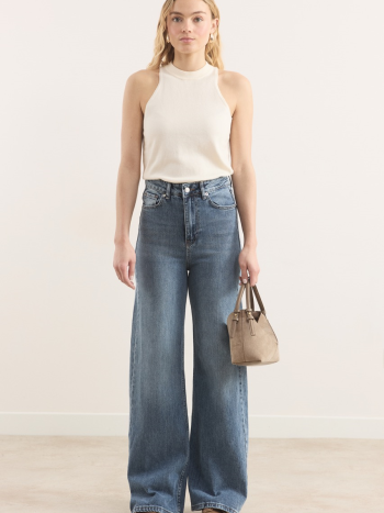 Regular Fit Denim Pantolon - Buz Mavisi