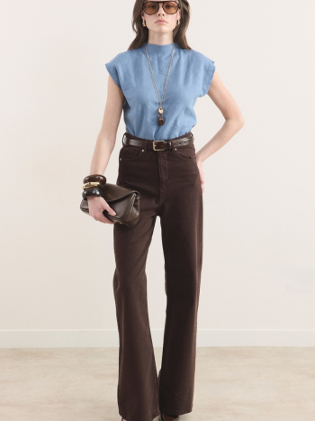 Regular Fit Denim Pantolon - Kahverengi