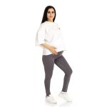 Anne Giyim Maternity Leggings with Cuffed Hem in Gray